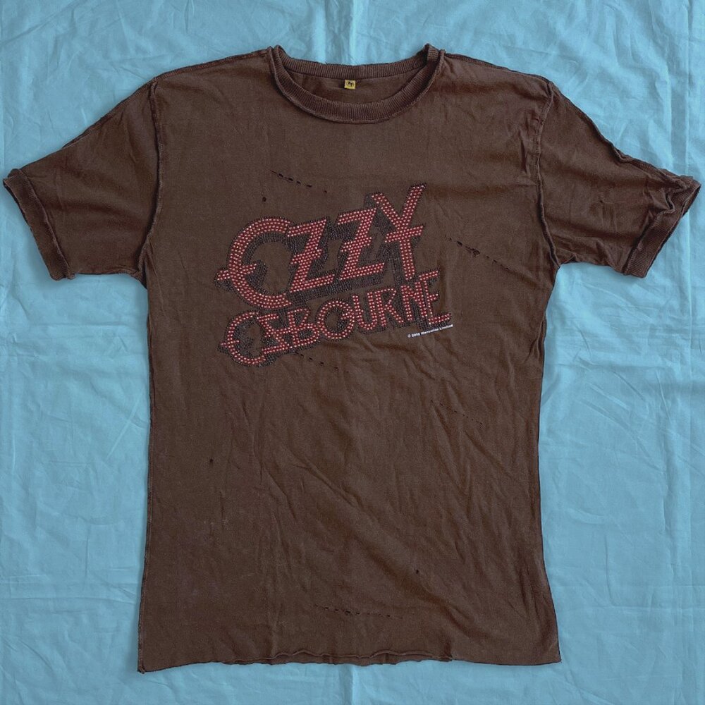 Vintage Ozzy Osbourne "Shabby Chic" Sequins Logo Fashion T-Shirt